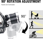 BORUIT RJ-3000 Rechargeabe LED Headlamp Super Bright with Black Light, 3 Modes Super Bright USB Head Lamp IPX4 Waterproof Headlight for Adults USB Outdoor Fishing Camping