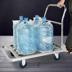 Heavy-Duty Foldable Dolly Trolley - Stainless Steel Flatbed Cart for Easy Transport of Luggage, Supplies, and Equipment 60 * 100