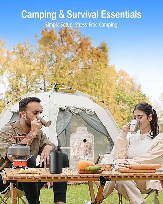 Water Filter Camping – Electric Portable Water Purifier Survival, 0.01 Micron, 6-Stage Water Filtration System Survival with Emergency Lighting for Hiking, Backpacking, Travel – BK-2000