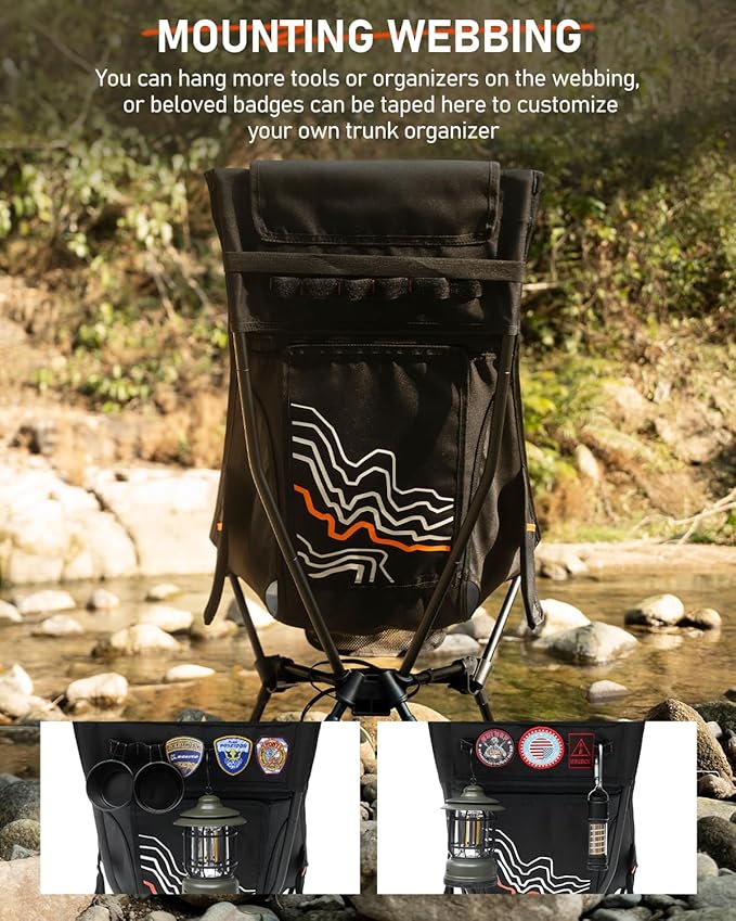 NOVSIGHT Camping Chair - High Back Lightweight Portable Camp Chairs with Headrest Breathable Backrest, Outdoor Folding Camping Chairs for Adults