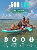 Niphean (Extra Large) Inflatable Paddle Board, SUP for 2+1 People/Family, Stand Up Paddle Board with (Beginner Friendly) StabilTrac Fin, Waterproof Phone Pouch, Paddle Boards for Adults, Gift Ideas