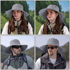 Sun Hats for Men Women, UPF50+ Protection Safari Hat,Wide Brim Fishing Hat with Neck Flap,Bucket Hats for Beach Hiking