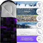 Sleeping Bags for Adults and Kids Backpacking Camping Sleeping Bags for Girls and Boys Lightweight Waterproof Cold/Warm Sleeping Bag for All Season