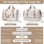 Travel Duffel Bag for Women, Carry-on Overnight Weekender Bags with Wet Pocket & Toiletry Bag, For Spirit Airlines 18x14x8 Personal Item Bag,Small,3 Pcs Set