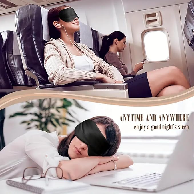 Silk Sleep Mask for Side Sleeper,Eye Mask for Sleep, Real Natural Pure Mulberry Silk Eye Cover, Blocks Light Skin-Friendly & Lightweight Reduces Puffy Eyes for Women Men