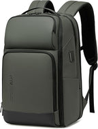 FENRUIEN 17 Inch Travel Backpack Green, Expandable Water Resistant Computer Backpack with USB Port, Laptop Bag for Business/College/Work