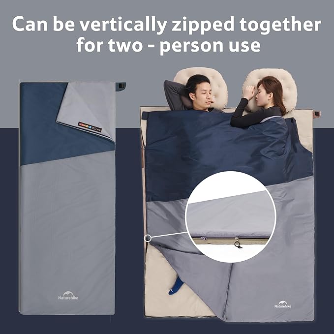 Naturehike Lightweight Compact Sleeping Bag, Envelope Ultralight Backpacking Sleeping Bag Portable, Waterproof, Comfort with Compression Sack for Cold&Warm, Camping, Traveling, Hiking