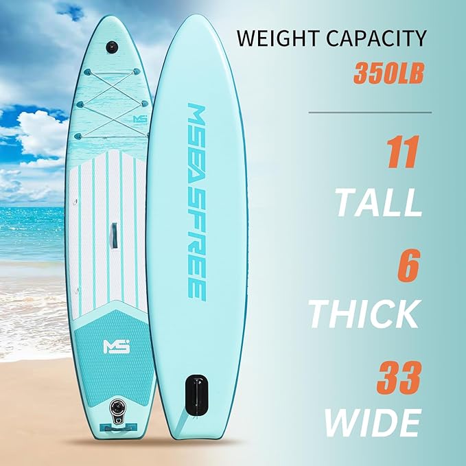11”33“6 Premium Inflatable Stand Up Paddle Boards with Durable SUP Paddle Board Accessories Wide Stable Design Includes Backpack Required Parts Non-Slip Comfort Deck for Youth & Adults