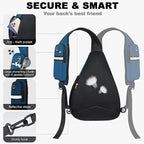 Seektop Crossbody Bag Anti-Theft RFID Blocking Waterproof 400D Nylon Lightweight Small Sling Backpack Shoulder Bags Chest Pack Cross Body Bag for Travel Hiking Outdoor Men Women Blue