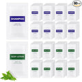 Travel Size Body Wash and Shampoo Bulk,Refreshing White Tea Scent,0.35 fl oz,Individually Wrapped Mini Shower Gel Shampoo Hygiene Kits for Travel/On The Go/Homeless Care/Hotel Guests(Pack of 60)