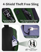 ECOHUB Crossbody Bags for Women Men, Anti-Theft RFID Blocking Roomy Sling Backpack with Sturdy SBS Zippers Water Resistant Chest Shoulder Bag Daypack with 9 Pockets Casual Outdoor Hiking, Army Green