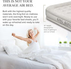 King Koil Luxury Queen Size Air Mattress with High-Speed Built-in Pump, Blow Up Bed Top Side Flocking, Puncture Resistant, 16in Double High Inflatable Airbed Guests or Travel 1-Year Warranty