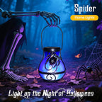 2 Pack Halloween Lights Outdoor Spider Hanging Solar Lantern Flickering Flame Lights Garden Patio Porch Halloween Party Decoration