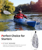 Abahub Adjustable Kayak Paddle 210-230 cm/ 230-250 cm Floating Kayaking Oars Boating Oars Canoeing Oars Black