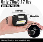 EverBrite Rechargeable Headlamp, LED Bright Motion Sensor Head Lamp Flashlight with 6 Modes, Adjustable Headlight for Adults with White Red Light, Water Resistant, Black, for Hiking, Running, Camping