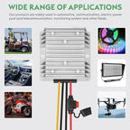 20A 240W Golf Cart DC 18V 20V 24V 36V 48V Step Down to DC 12V Converter Voltage Regulator Reducer Power Buck Converter with Fuse(Inputs 18V-58V to 12V 20A)