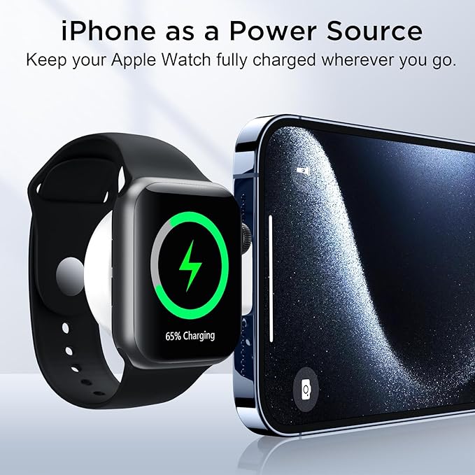 for Apple Watch Charger,Magnetic Portable iWatch Charger USB C&USB A Fast Wireless Charging Travel Watch Charger for iWatch Ultra2/Ultra/SE2/SE Series 10/9/8/7/6/5/4/3/2/1