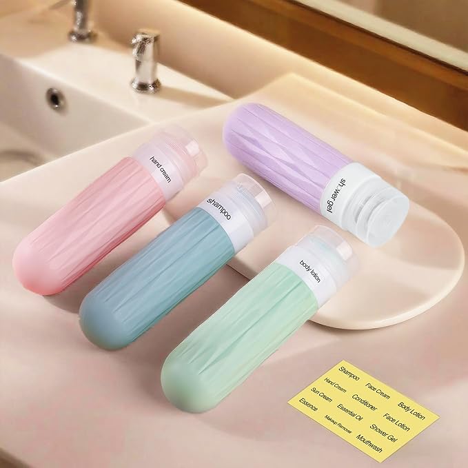 IYYI Travel Bottles for Toiletries, TSA Approved Travel Size Containers, Silicone Toiletries Bottles, Leakproof, Refillable Containers Kits for Shampoo and Conditioner (Bright, 90, Milliliters)