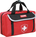 First Aid Kit - Waterproof Compact Small Emergency Medical Trauma Kit for Home, Travel, Camping, Hiking, Vehicle, Workplace Gift for Doctors, Parents, Travelers, Climbers (218 Piece Red)