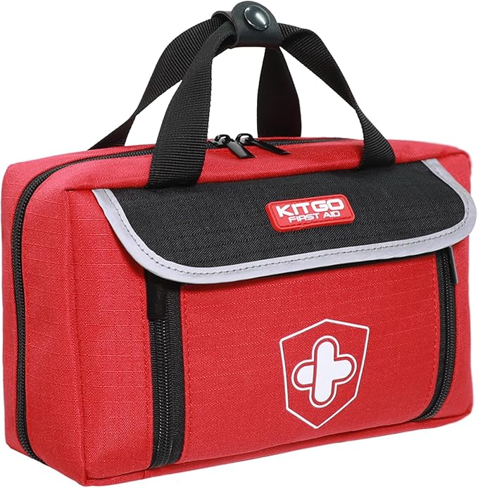 First Aid Kit - Waterproof Compact Small Emergency Medical Trauma Kit for Home, Travel, Camping, Hiking, Vehicle, Workplace Gift for Doctors, Parents, Travelers, Climbers (218 Piece Red)