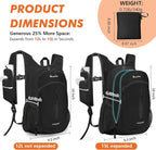 Seektop Small Hiking Backpack 12L to 15L Expandable Travel Packable Waterproof Daypack Lightweight Hiking Bag for Women Men