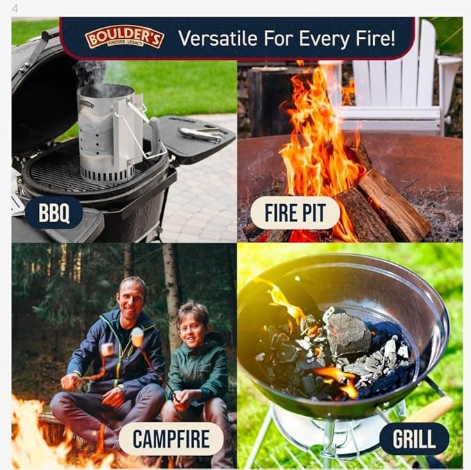 Fire Starter Rolls 100 pcs - Value Pack - Waterproof, Odorless - for BBQ, Charcoal Grills, Camping, Fire Pit, Indoor Fireplace, Wood Stove - Natural, Quick Ignition, Long Burn Charcoal Starter