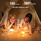 LETMY Rechargeable Camping Lights, 4 Pack Portable Tent lights With 4 Lighting Modes, 150LM LED Camping Lantern Waterproof, Only 20g Hanging Tent Lantern for Hiking Backpacking Power Outages Emergency