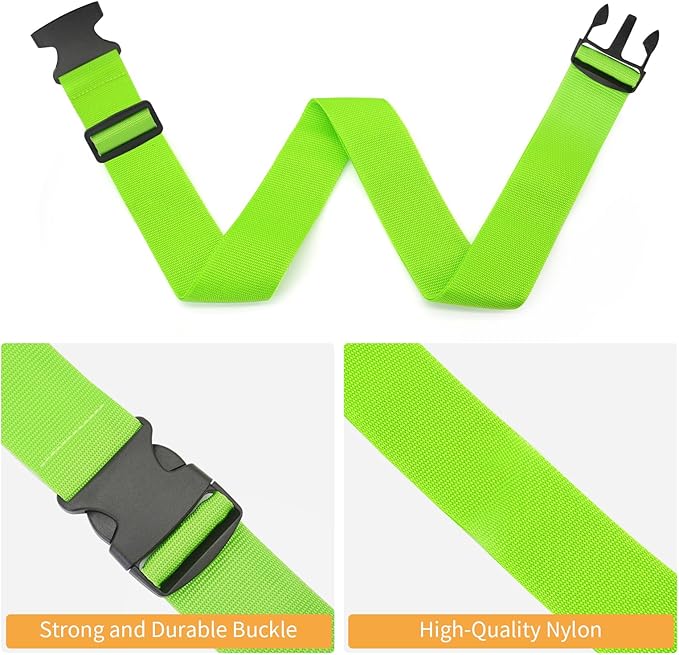 BILIONE 8 Pack Luggage Straps 79" Long Belts Keep Suitcase Secure While Traveling, TSA Approved Add a Bag Premium Accessory for Travel Bag Closure (Blue+Orange+Rose Pink+Green)