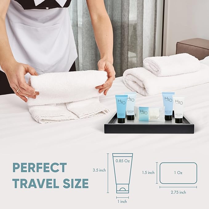 H2O Therapy Hotel Soaps & Toiletries Bulk Set | 1-Shoppe Amenities Kit | 0.85oz Shampoo & Conditioner, Body Wash, Lotion, 1oz Bar Soap | Travel Size | 150 Pieces | Bulk Set, Travel Size