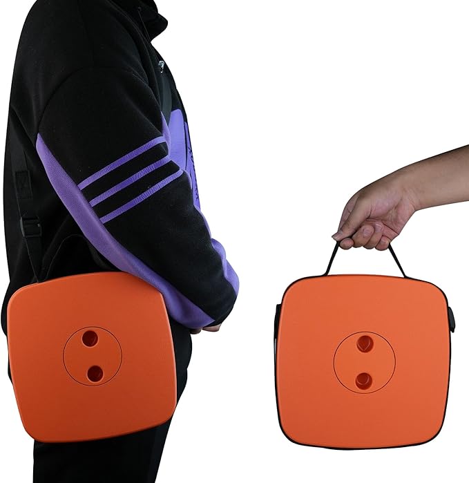 Upgraded Collapsible Stool Heavy Duty 550lbs Load Capacity Portable Folding Chair for Adults Camping Stool Sturdy Foldable Stool (Orange)