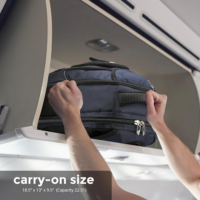 Swissdigital Design TSA Business Laptop Backpack For Men,Travel Backpack With USB Charging Port,College Tech Backpacks With RFID Pockets Presents For Men Fits 15.6 Inch Computer Blue | J16BT-12