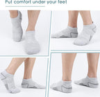 Airacker Ankle Athletic Running Socks Cushioned Breathable Low Cut Sports Tab Socks for Men and Women (6 Pairs)