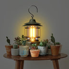 LED Camping Lanterns,1500LM Step-less Dimming, Lightweight Retro Battery Powered USB Rechargeable Tent Lights,Portable Flashlight for Power Outages Emergency Hiking Hurricane Light1 Pack Green