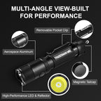 Powertac M6 G3 Tradesman Flashlight – 2030 Lumens, 330m Long Throw, Magnetic Tail, Rechargeable Compact EDC LED Light for Camping, Hiking, and Outdoor Use