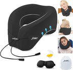 Neck Pillow Airplane, 2025 Upgraded Memory Foam Travel Pillow for International Flights, Adjustable Clasp, Storage Bag, Advanced Neck Support for Road Trips, Home, Office, and Gaming