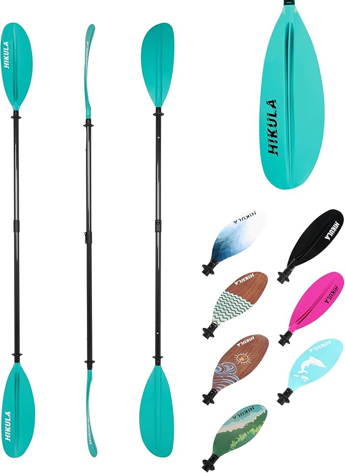 Adjustable Kayak Paddle with Carbon Shaft and PP Blade Available in 220-230/220-240/230-250cm Floating Lightweight Kayak Oars with Original Pattern
