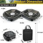 Camping Stove Propane, 2 Burner Camp Stove, 20,000 BTU Propane Camping Stoves, Portable Gas Stove with Windscreen, Storage Bag, Regulator for Picnic, BBQ, Tailgating