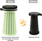 ALEVMOOM Upgraded Portable Collapsible Stool with Cushion, Telescoping Folding Stool for Adults, Lightweight Yet More Sturdy Capacity 600 lbs for Camping Fishing Hiking BBQ