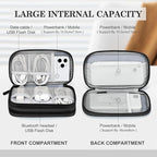 FYY Travel Cable Organizer Pouch Electronic Accessories Carry Case Portable Waterproof Double Layers All-in-One Storage Bag for Cord, Charger, Phone, Earphone Black