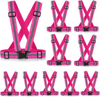 Reflective Vest Running Gear, 2Pack High Visible Safety VES for Cycling Jogging Running Walking, Adjustable for Men Women Kids