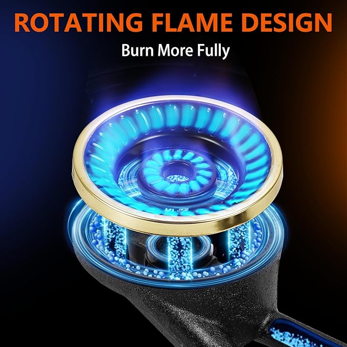 Propane Stove 2 Burner Gas Stove Top, 27200 BTU High-Efficiency LPG Metal Cooktop With Auto Ignition, CSA Regulator and Hose, Perfect for Outdoor Kitchen, Camping, RV & Emergency Cooking