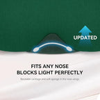 Mavogel Cotton Sleep Eye Mask - Breathable Light Blocking Sleep Mask, Soft Comfortable Night Eye Mask for Men Women, Eye Cover for Travel/Sleeping/Shift Work, Includes Travel Pouch (Green)