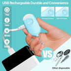 Hion Personal Safety Alarm for Women, Rechargeable 130dB Self Defense Alarm Keychain with LED Flashlight, Emergency Safe Sound Security for Children Elderly College Girls Men, Blue