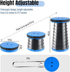 Doseno Upgraded Foldable Stool Thickened Set of 2, Portable Collapsible Stool Retractable Stool, Foldable Portable Collapsible Chair for Fishing, Hiking Tours, BBQ, Parties, Outdoor Activities (Blue)