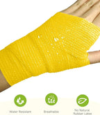 FriCARE Self Adhesive Bandage Wrap, Medical Tape in First Aid Kit, Cohesive Bandages for Wounds Sport Vet, 2 Inches X 5 Yards 6 Rolls, Yellow