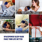 Silk Eye Mask with Adjustable Strap, Satin Blackout Sleeping Mask for Men&Women, Comfortable Blindfold Eyeshade for Night Sleep(Blue)