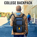YOREPEK 18.4 Laptop Backpack, Large Backpacks with USB Charger Port, TSA Friendly Flight Approved Weekend Carry on Backpack with Luggage Strap for Men and Women, Roy Blue