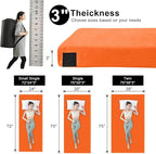 Memory Foam Camping Mattress pad, Comfortable Thick Floor Sleeping Mat for Adults with Waterproof and Non-Slip Bottom, Portable Roll Up Mattress for Sleepover Guest,Cot Mad for Car Camping