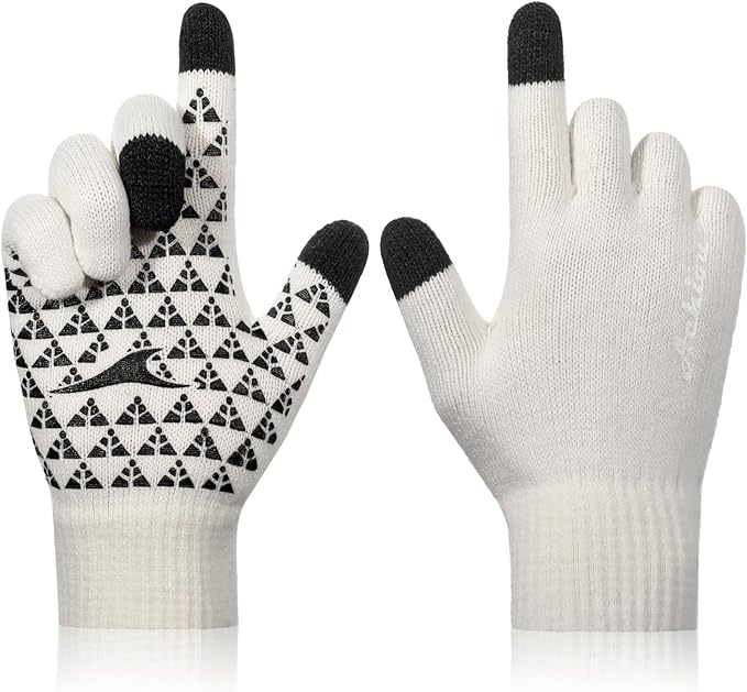 Achiou Winter Gloves, Glove for Men Women, Upgraded Touch Screen Texting Warm Running with Thermal Soft Knit Lining