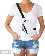 Peicees Small Crossbody Bag for Men Women Mini Sling Bag Travel Running Phone Daypack Cross Body Shoulder Bags, 2 Sizes, Small White